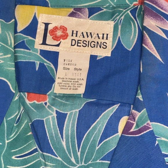 Vintage 1970s Hawaii Button Up Shirt & Hat Sz Large In Mint Unworn Condition! - Picture 4 of 16